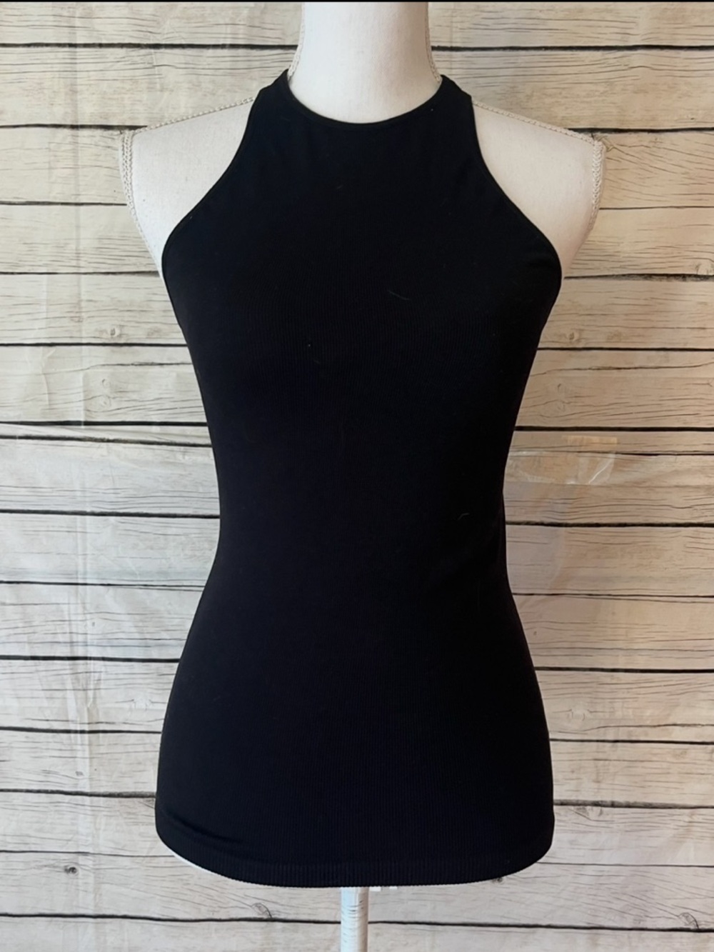 Intimately By Free People Black Ribbed High-Neck Tank Top